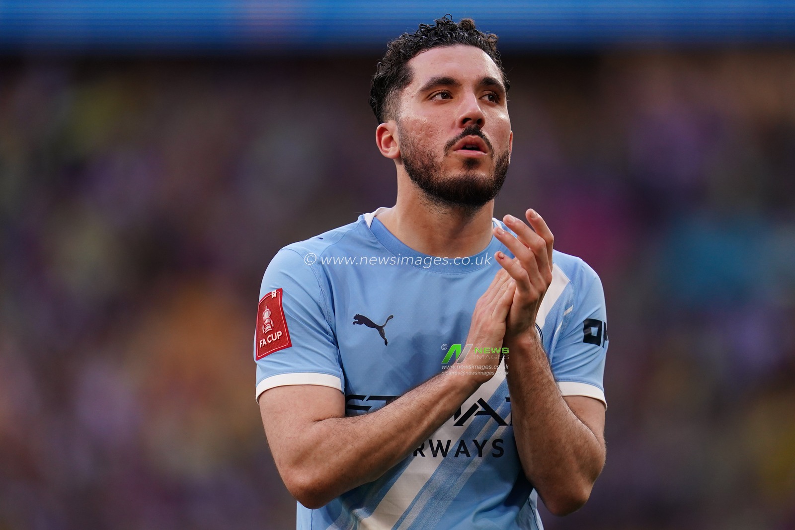Rayan Cherki of Manchester City applauds support at full time during the Emirates FA Cup Semi-Final match Manchester City vs Southampton at Wembley Stadium, London, United Kingdom on 25 April 2026

(Photo by Harvey Murphy/News Images)