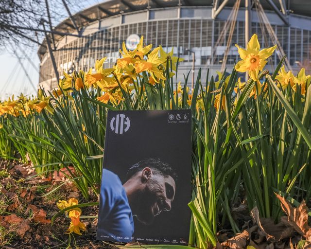 Rayan Cherki of Manchester City on the front cover of todays official matchday program during the Premier League match Manchester City vs Nottingham Forest at Etihad Stadium, Manchester, United Kingdom on 04 March 2026

(Photo by Mark Cosgrove/News Images)