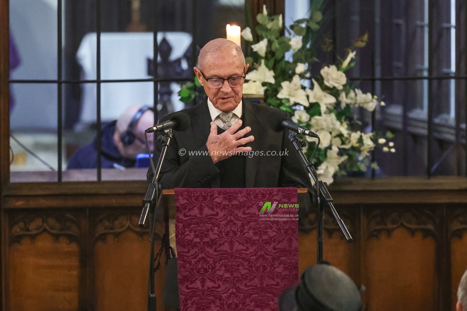 Sir Geoffrey Boycott speaks and reminisces about old times during the Funeral of Harold Dennis “Dickie” Bird OBE at St Mary's Church, Barnsley, United Kingdom, 19th October 2025

(Photo by Mark Cosgrove/News Images)