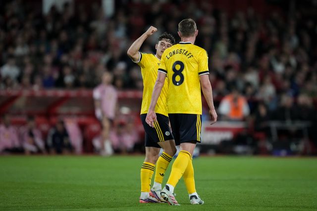 Daniel James of Leeds United celebrates his goal to make it  0-1 during the Carabao Cup round 2 match Nottingham Forest vs Leeds Rhinos at City Ground, Nottingham, United Kingdom on 25 August 2026

(Photo by Maynard Manyowa/News Images)