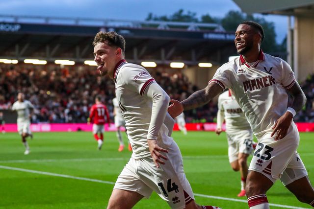 Harrison Burrows of Sheffield United celebrates his goal to make it 0-1 during the Sky Bet Championship Playoff Semi-final match Bristol City vs Sheffield United at Ashton Gate, Bristol, United Kingdom, 8th May 2025

(Photo by Gareth Evans/News Images)