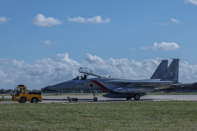 The Japan Air Self-Defense Force McDonnell Douglas F-15â€™s is taxied across the tarmac as The Japan Air Self-Defense Force (JASDF)
successfully competes the first fighter aircraft deployment to Europe in its 71-year history, as they join the United Kingdomâ€™s Royal Air Force as they arrive at RAF Coningsby as part of the "Atlantic Eagles" mission. This landmark achievement strengthens defence cooperation between the United Kingdom and Japan whilst demonstrating the interconnected nature of global security at RAF Coningsby, Coningsby, United Kingdom, 22nd September 2025

(Photo by Mark Cosgrove/News Images)