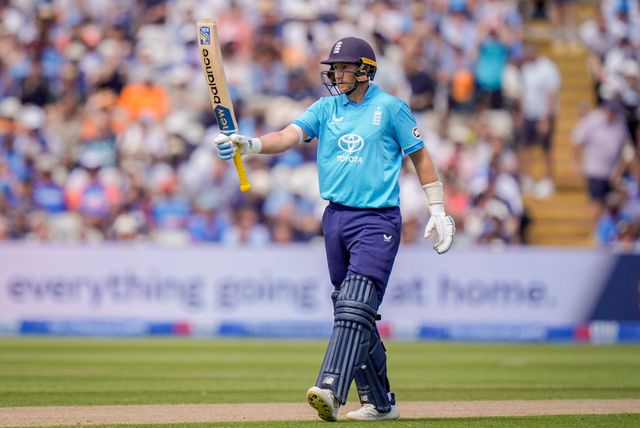 Joe Root of England celebrates a half century during the 1st Metro Bank ODI match England vs India at Edgbaston, Birmingham, United Kingdom on 14 July 2026

(Photo by Maynard Manyowa/News Images)