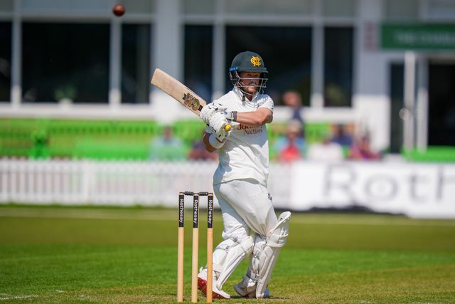 Ben Duckett attempts a pull shot during Leicestershire County Cricket Club vs Nottinghamshire County Cricket Club in Country Cricket Division One Day 1 at Grace Road, Leicester, United Kingdom on 01 May 2026

(Photo by Maynard Manyowa/News Images)