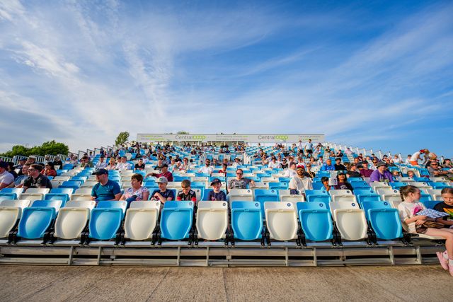 A general view of the a stand with fans during the Vitality Blast T20 match between Derbyshire Falcons and Durham Cricket at The Central Co-Op County Ground, Derby, United Kingdom on 22 May 2026

(Photo by Maynard Manyowa/News Images)