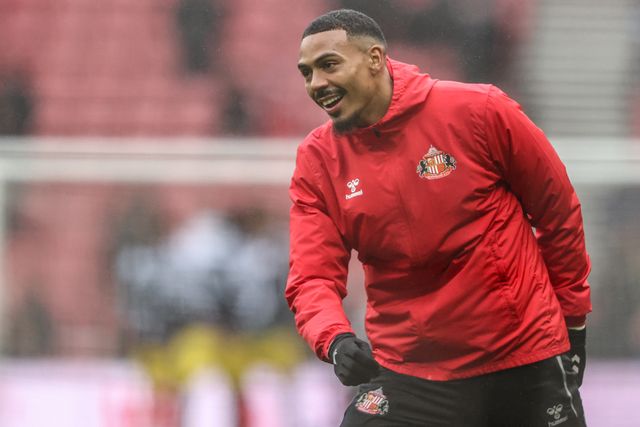 Wilson Isidor of Sunderland in the pregame warmup session during the Premier League match Sunderland vs Manchester United at Stadium Of Light, Sunderland, United Kingdom on 09 May 2026

(Photo by Alfie Cosgrove/News Images)