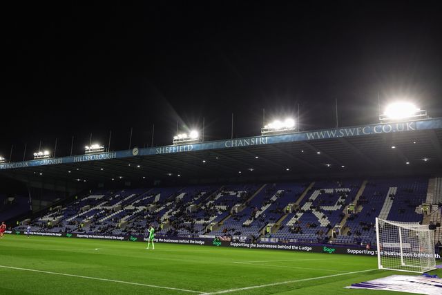 The home stands are empty as fans protest against Sheffield Wednesday owner Dejphon Chansiri during the Sky Bet Championship match Sheffield Wednesday vs Middlesbrough at Hillsborough, Sheffield, United Kingdom, 22nd October 2025

(Photo by Mark Cosgrove/News Images)