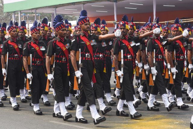 Indian army march ahead the final rehearsal for the upcoming Republic Day parade in Kolkata, India, on January 24, 2025..Pictures by Debajyoti Chakraborty.(Photo: Debajyoti Chakraborty/News Images)