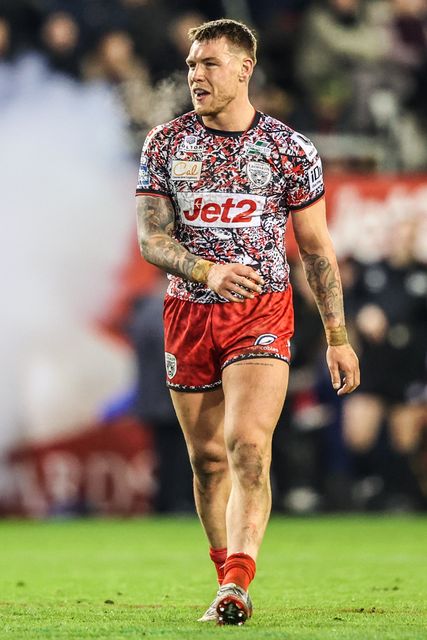 Keanan Brand of Leigh Leopards during the Betfred Super League match Leigh Leopards vs Catalans Dragons at Leigh Sports Village, Leigh, United Kingdom on 06 March 2026

(Photo by Alfie Cosgrove/News Images)