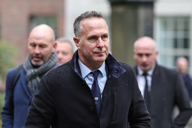 Michael Vaughan OBE during the Funeral of Harold Dennis “Dickie” Bird OBE at St Mary's Church, Barnsley, United Kingdom, 19th October 2025

(Photo by Mark Cosgrove/News Images)