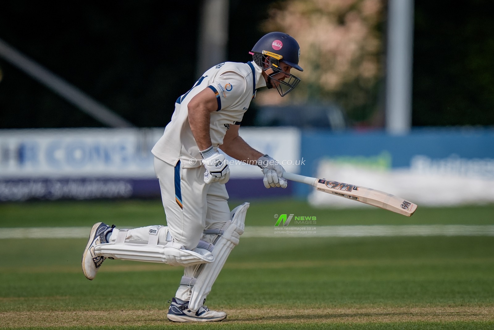 Matthew Montgomery reaches a half century with a couple of runs to get past 50 during the County Championship Division Two Derbyshire v Gloucestershire at The Central Co-Op County Ground, Derby, United Kingdom on 26 April 2026

(Photo by Maynard Manyowa/News Images)