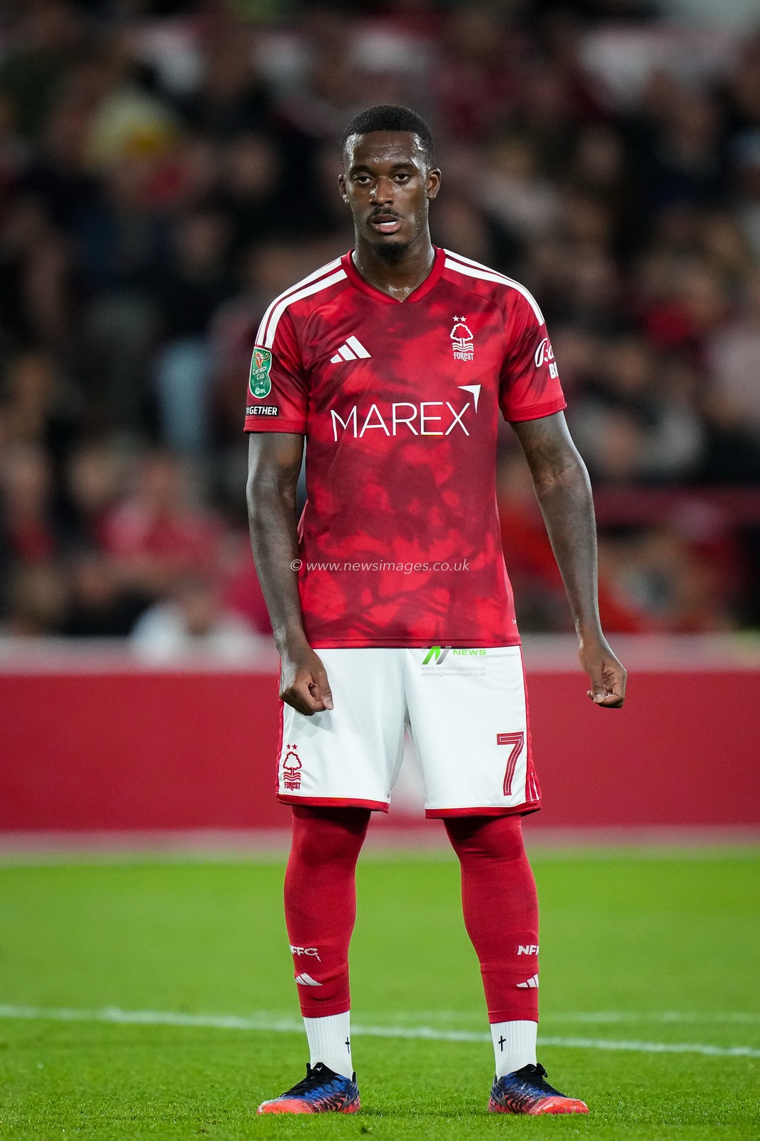 Callum Hudson-Odoi of Nottingham Forest  during the Carabao Cup round 2 match Nottingham Forest vs Leeds Rhinos at City Ground, Nottingham, United Kingdom on 25 August 2026

(Photo by Maynard Manyowa/News Images)
