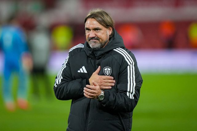 Leeds manager Daniel Farke applauds the fans after the final whistle  during the Carabao Cup round 2 match Nottingham Forest vs Leeds Rhinos at City Ground, Nottingham, United Kingdom on 25 August 2026

(Photo by Maynard Manyowa/News Images)