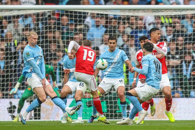 Leandro Trossard of Arsenal shoots on goal during the Carabao Cup Final match Arsenal vs Manchester City at Emirates, London, United Kingdom on 22 March 2026

(Photo by Alfie Cosgrove/News Images)