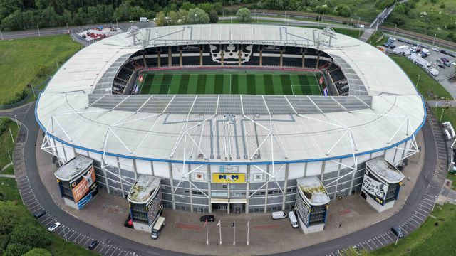 An aerial view of The MKM Stadium during the Sky Bet Championship Play-Offs Semi-Final first leg Hull City v Millwall at MKM Stadium, Hull, United Kingdom on 08 May 2026

(Photo by Mark Cosgrove/News Images)