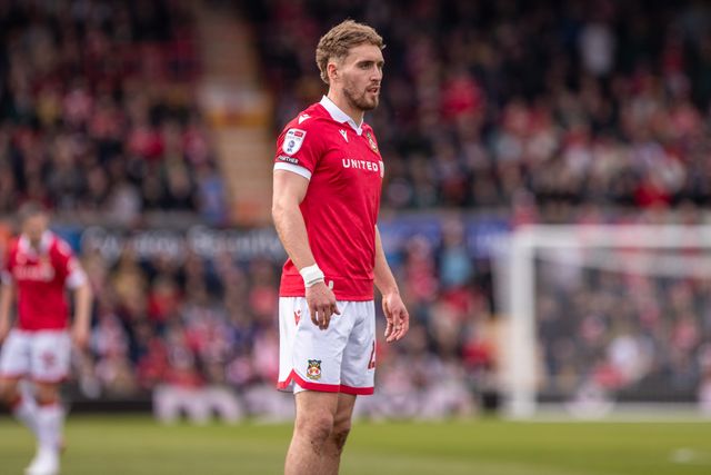 Wrexham's Sam Smith during the Sky Bet League 1 match Wrexham vs Stockport County at SToK Cae Ras, Wrexham, United Kingdom, 22nd March 2025

(Photo by Nik Mesney/News Images)