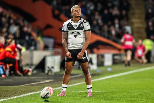 Will Pryce of Hull FC lines up the sticks during the Betfred Super League round 1 match Hull FC vs Bradford Bulls at MKM Stadium, Hull, United Kingdom on 14 February 2026

(Photo by Alfie Cosgrove/News Images)
