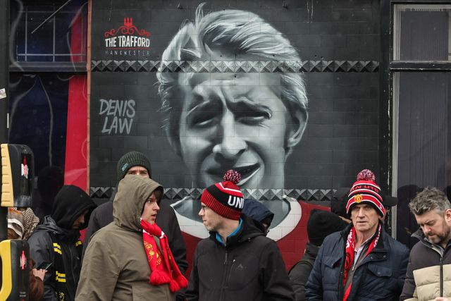 Fans line up to at the Eric Cantona Mural  Mural at The Trafford during the Premier League match Manchester United vs Aston Villa at Old Trafford, Manchester, United Kingdom on 15 March 2026

(Photo by Mark Cosgrove/News Images)
