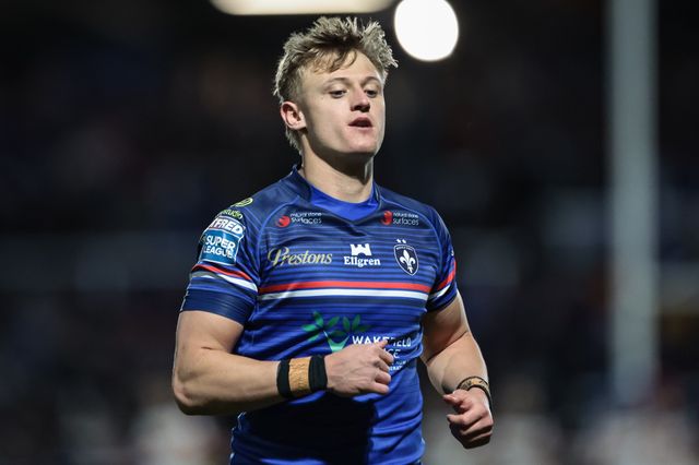 Jayden Myers of Wakefield Trinity during the Betfred Super League round 11 match Wakefield Trinity vs Catalans Dragons at DIY Kitchens Stadium, Wakefield, United Kingdom on 15 May 2026

(Photo by Mark Cosgrove/News Images)