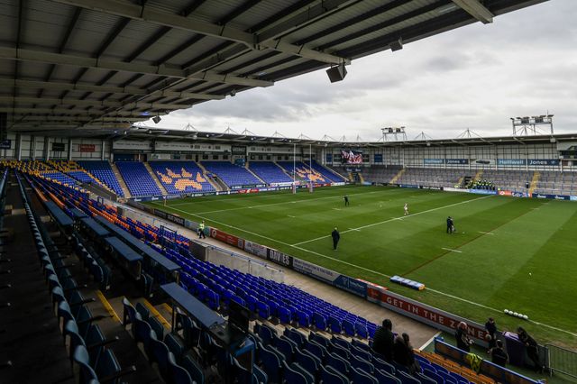 A general view of Halliwell Jones Stadium ahead of the Betfred Super League round 7 match Warrington Wolves vs Leigh Leopards at The Halliwell Jones Stadium, Warrington, United Kingdom on 04 April 2026

(Photo by Alfie Cosgrove/News Images)