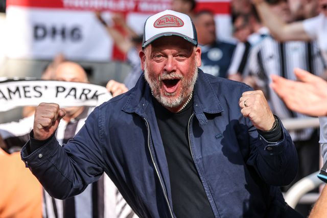 Newcastle United fans celebrate as Anthony Elanga of Newcastle United scores to make it 1-0 during the Premier League match Newcastle Untied vs Liverpool at St. James's Park, Newcastle, United Kingdom on 23 August 2026

(Photo by Alfie Cosgrove/News Images)