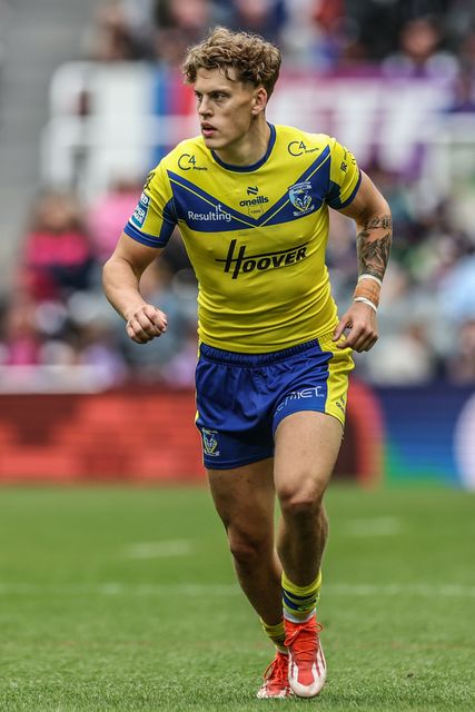 Arron Lindop of Warrington Wolves during the Betfred Magic Weekend 2025 match Huddersfield Giants vs Hull FC at St. James's Park, Newcastle, United Kingdom, 4th May 2025

(Photo by Mark Cosgrove/News Images)