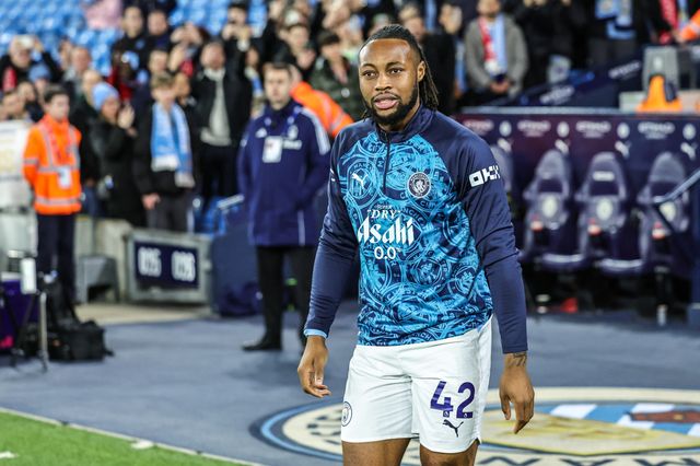 Antonie Semenyo of Manchester City in the pregame warmup session during the Premier League match Manchester City vs Nottingham Forest at Etihad Stadium, Manchester, United Kingdom on 04 March 2026

(Photo by Mark Cosgrove/News Images)