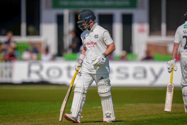 Ben Duckett of Nottinghamshire celebrates scoring 50 runs as he reaches his half century during Leicestershire County Cricket Club vs Nottinghamshire County Cricket Club in Country Cricket Division One Day 1 at Grace Road, Leicester, United Kingdom on 01 May 2026

(Photo by Maynard Manyowa/News Images)