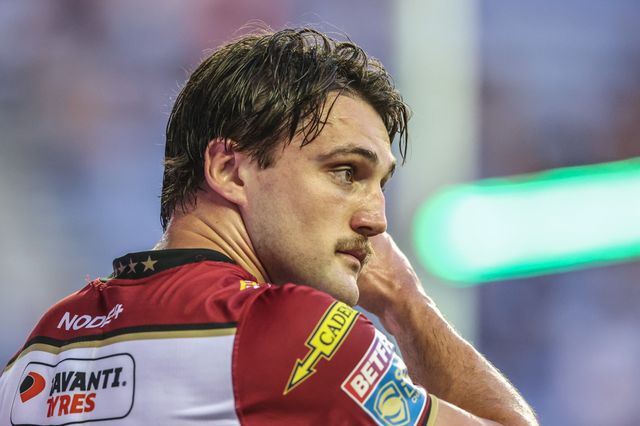 Liam Byrne of Wigan Warriors during the Betfred Super League round 18 match Wigan Warriors vs Huddersfield Giants at The Brick Community Stadium, Wigan, United Kingdom, 11th July 2025

(Photo by Alfie Cosgrove/News Images)