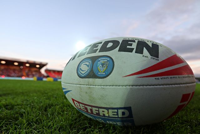 A Warrington training ball before the Betfred Super League round 27 match Hull KR vs Warrington Wolves at Sewell Group Craven Park, Kingston upon Hull, United Kingdom, 18th September 2025(Photo by Sam Eaden/News Images)