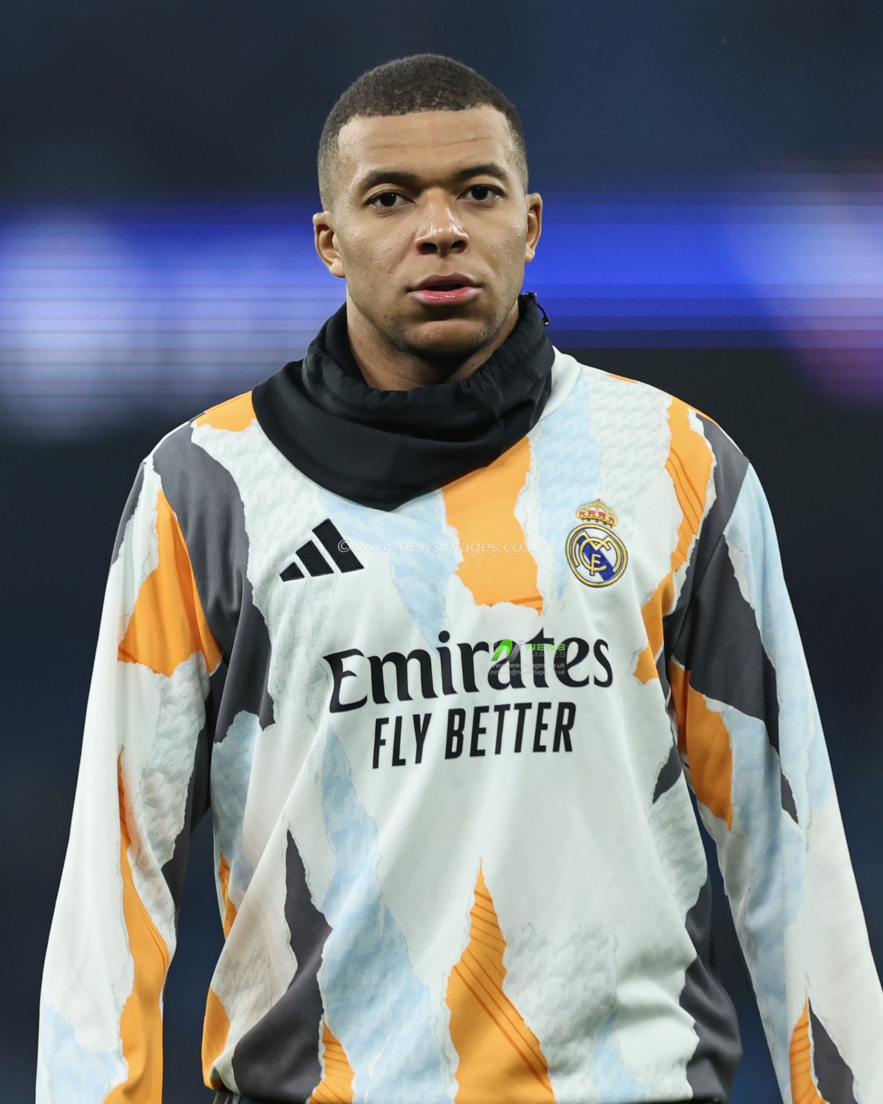 Kylian MbappÃ© of Real Madrid in the pregame warmup session during the UEFA Champions League Knockout Round Play-off Manchester City v Real Madrid at Etihad Stadium, Manchester, United Kingdom, 11th February 2025

(Photo by Mark Cosgrove/News Images)