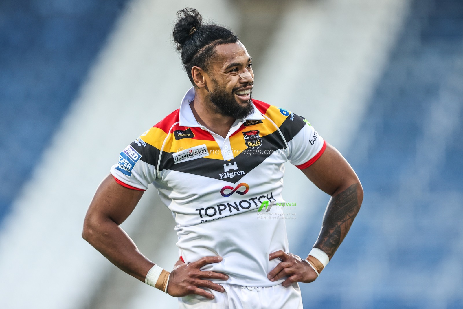 Waqa Blake of Bradford Bulls during the Betfred Super League round 18 match Huddersfield Giants vs Bradford Bulls at Accu Stadium, Huddersfield, United Kingdom on 10 July 2026

(Photo by Alfie Cosgrove/News Images)