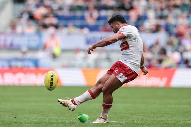 Rhyse Martin of Hull KR scores a penalty to make it 26-12 during the Betfred Super League Magic Weekend match Hull KR vs Hull FC at Hill Dickinson Stadium, Liverpool, United Kingdom on 04 July 2026

(Photo by Mark Cosgrove/News Images)