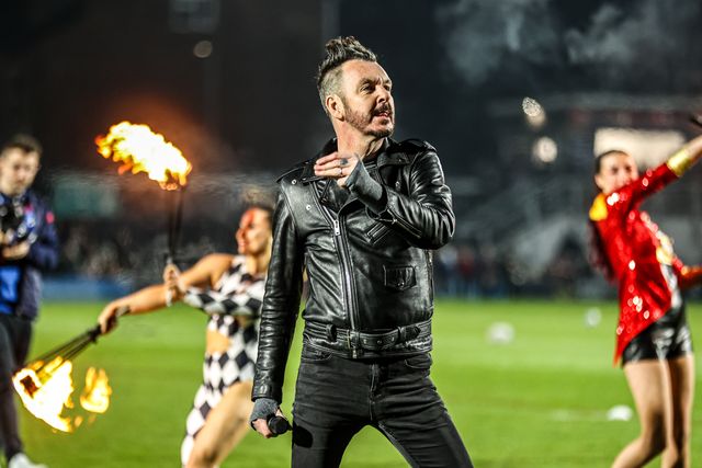 Pre-match entertainment ahead of the Betfred Super League round 5 match Wakefield Trinity vs Leigh Leopards at DIY Kitchens Stadium, Wakefield, United Kingdom on 20 March 2026

(Photo by Alfie Cosgrove/News Images)