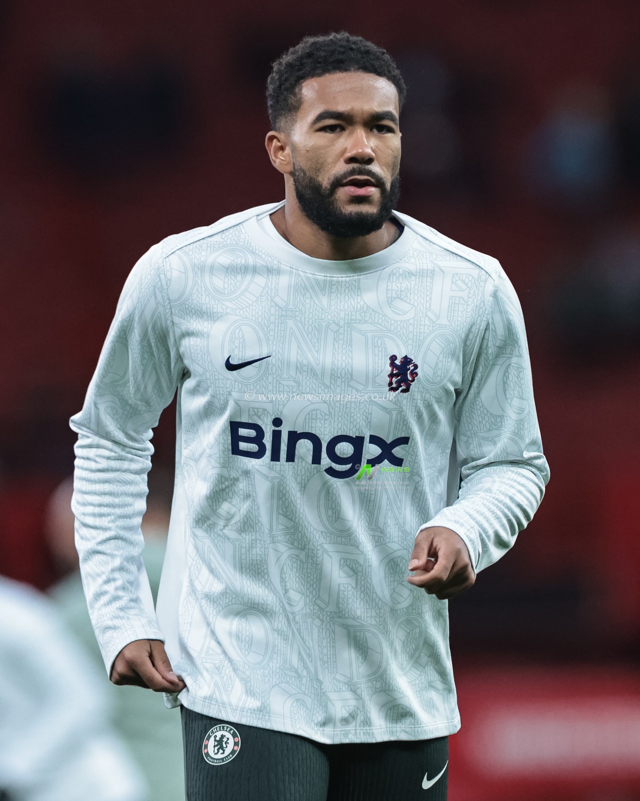 Reece James of Chelsea in the pregame warmup session during the Premier League match Manchester United vs Chelsea at Old Trafford, Manchester, United Kingdom, 20th September 2025

(Photo by Mark Cosgrove/News Images)