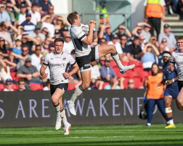 Max Malins of Saracens jumps to take a high ball during the Gallagher PREM match Bristol Bears vs Saracens at Ashton Gate, Bristol, United Kingdom on 09 May 2026

(Photo by Alex Williamson/News Images)