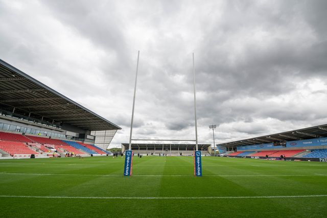 A general view of Salford Community Stadium, Home of Salford Red Devils ahead of the Betfred Super League Round 16 match Salford Red Devils vs Hull FC at Salford Community Stadium, Eccles, United Kingdom, 7th July 2024

(Photo by Craig Thomas/News Images)