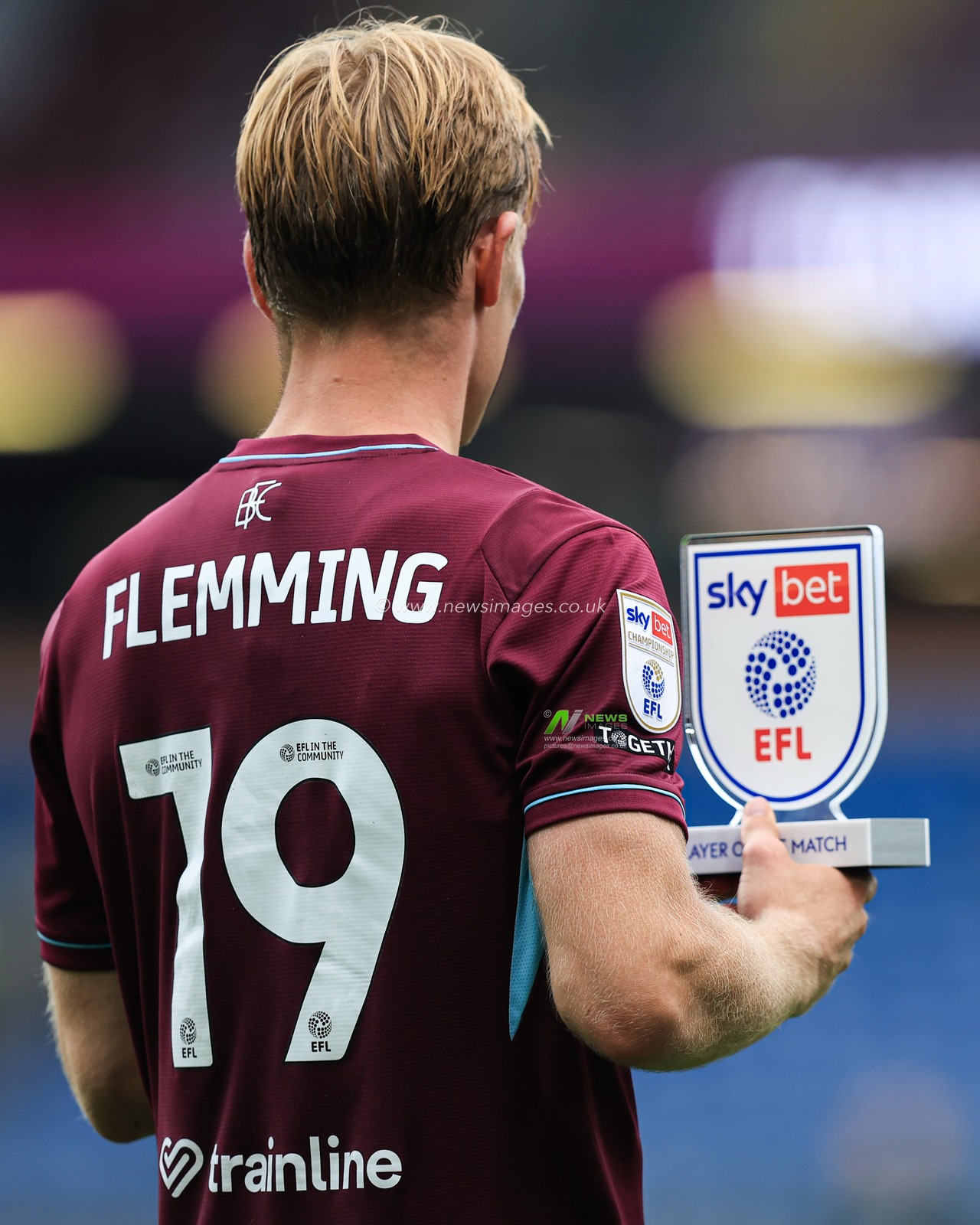 Zian Flemming of Burnley wins player of the match after 2-2 draw after the Sky Bet Championship match Burnley vs West Ham United at Turf Moor, Burnley, United Kingdom on 16 August 2026

(Photo by Jorge Horsted/News Images)