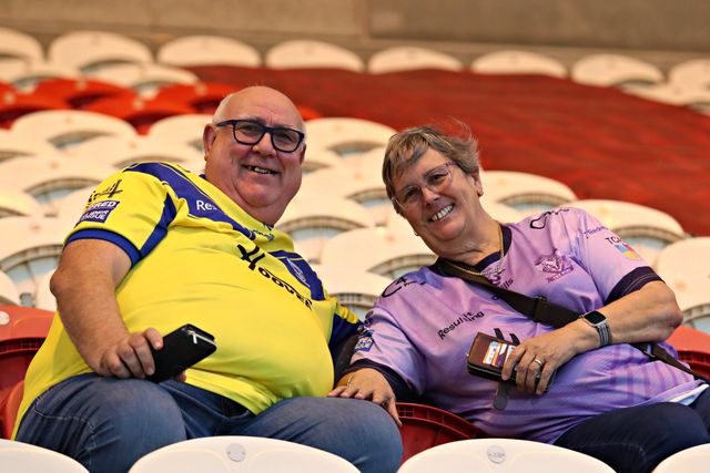 Warrington fans before the Betfred Super League round 27 match Hull KR vs Warrington Wolves at Sewell Group Craven Park, Kingston upon Hull, United Kingdom, 18th September 2025(Photo by Sam Eaden/News Images)