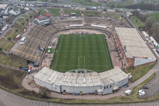 An aerial view of The Odsal Stadium during the Betfred Super League Round 5 match Bradford Bulls vs Huddersfield Giants at Odsal Stadium, Bradford, United Kingdom on 20 March 2026

(Photo by Mark Cosgrove/News Images)