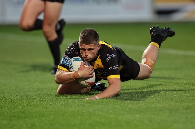 Will Roberts of York Knights runs in a 60 yards solo try during the Betfred Super League round 12 match York Knights vs Catalans Dragons at LNER Community Stadium, York, United Kingdom on 23 May 2026

(Photo by Mark Cosgrove/News Images)