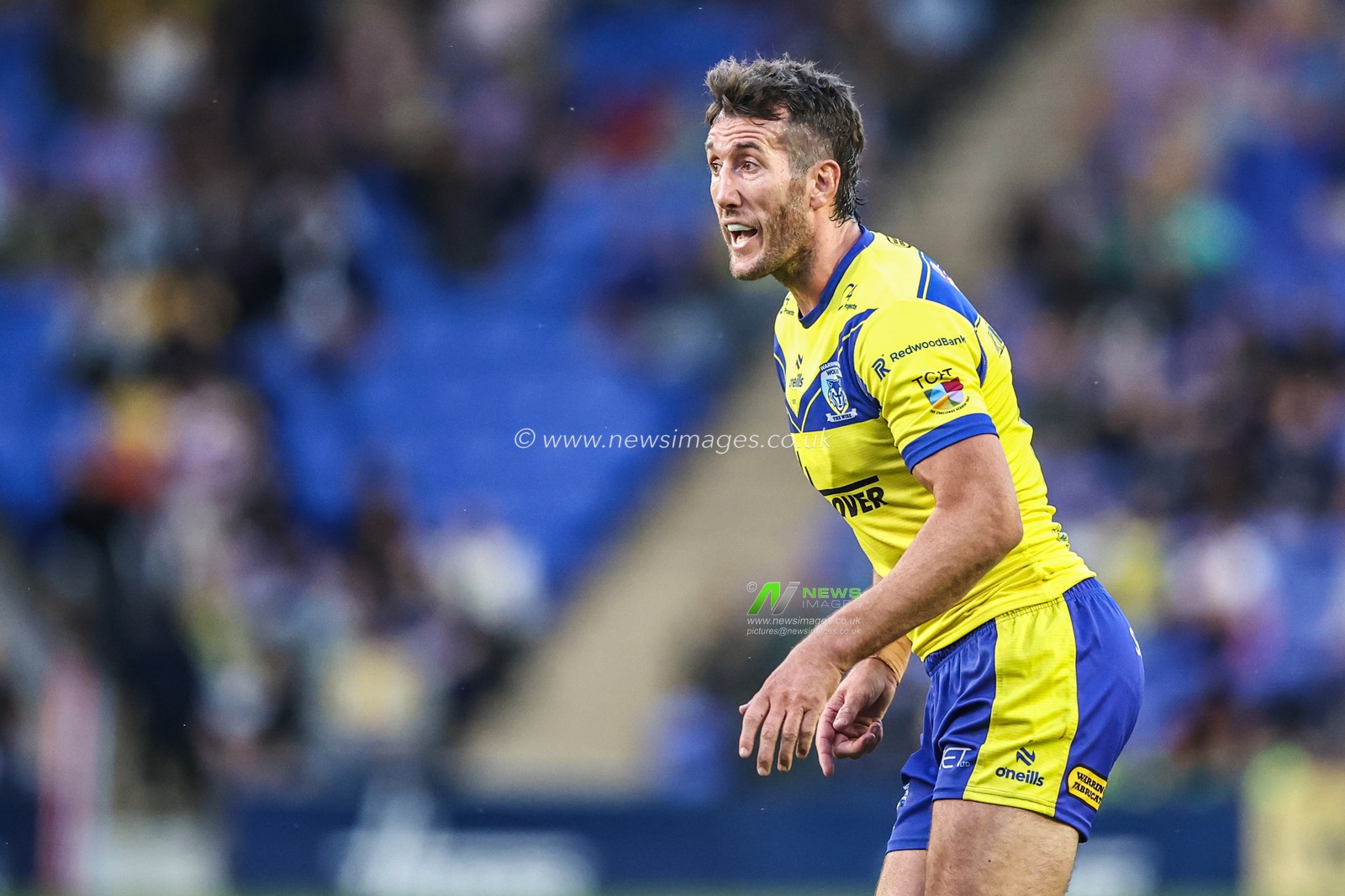Stefan Ratchford of Warrington Wolves during the Betfred Super League round 21 match Warrington Wolves vs Wigan Warriors at Halliwell Jones Stadium, Warrington, United Kingdom, 8th August 2025

(Photo by Alfie Cosgrove/News Images)