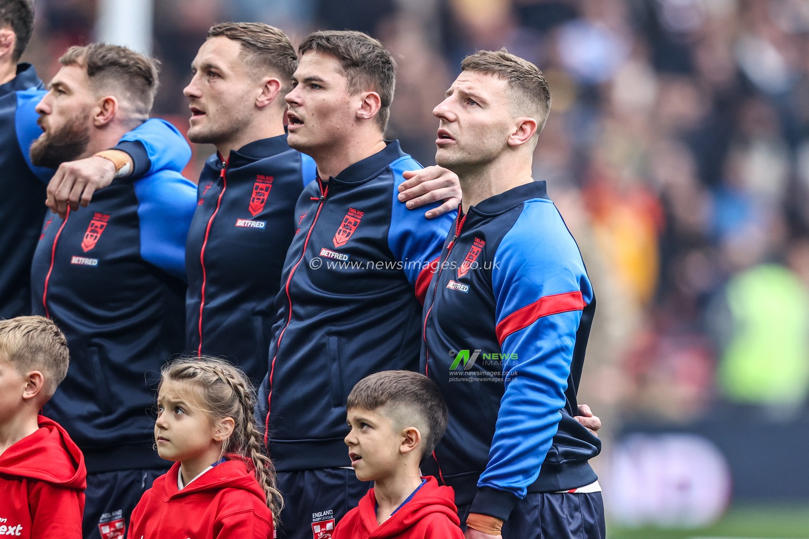 George Williams of England stands for the national anthem during the The Ashes Series 2025 England vs Australia at Wembley Stadium, London, United Kingdom, 25th October 2025

(Photo by Alfie Cosgrove/News Images)