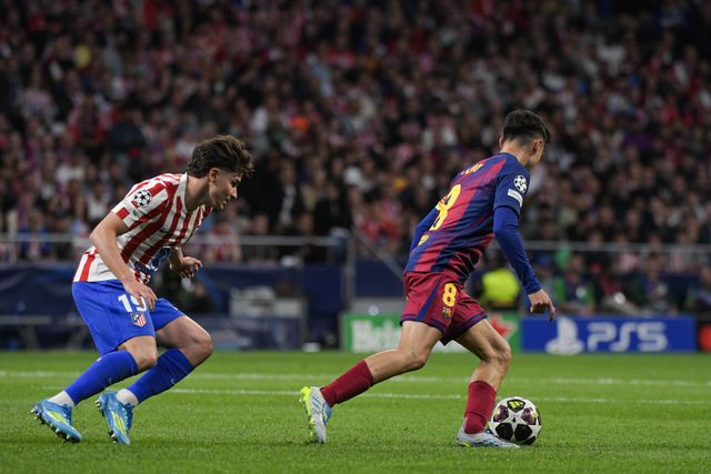 Pedri of FC Barcelona during the UEFA Champions League Quarter Finals match Atletico Madrid vs Barcelona at Riyadh Air Metropolitano, Madrid, Spain on 14 April 2026

(Photo by Samuel Carreno/News Images)
