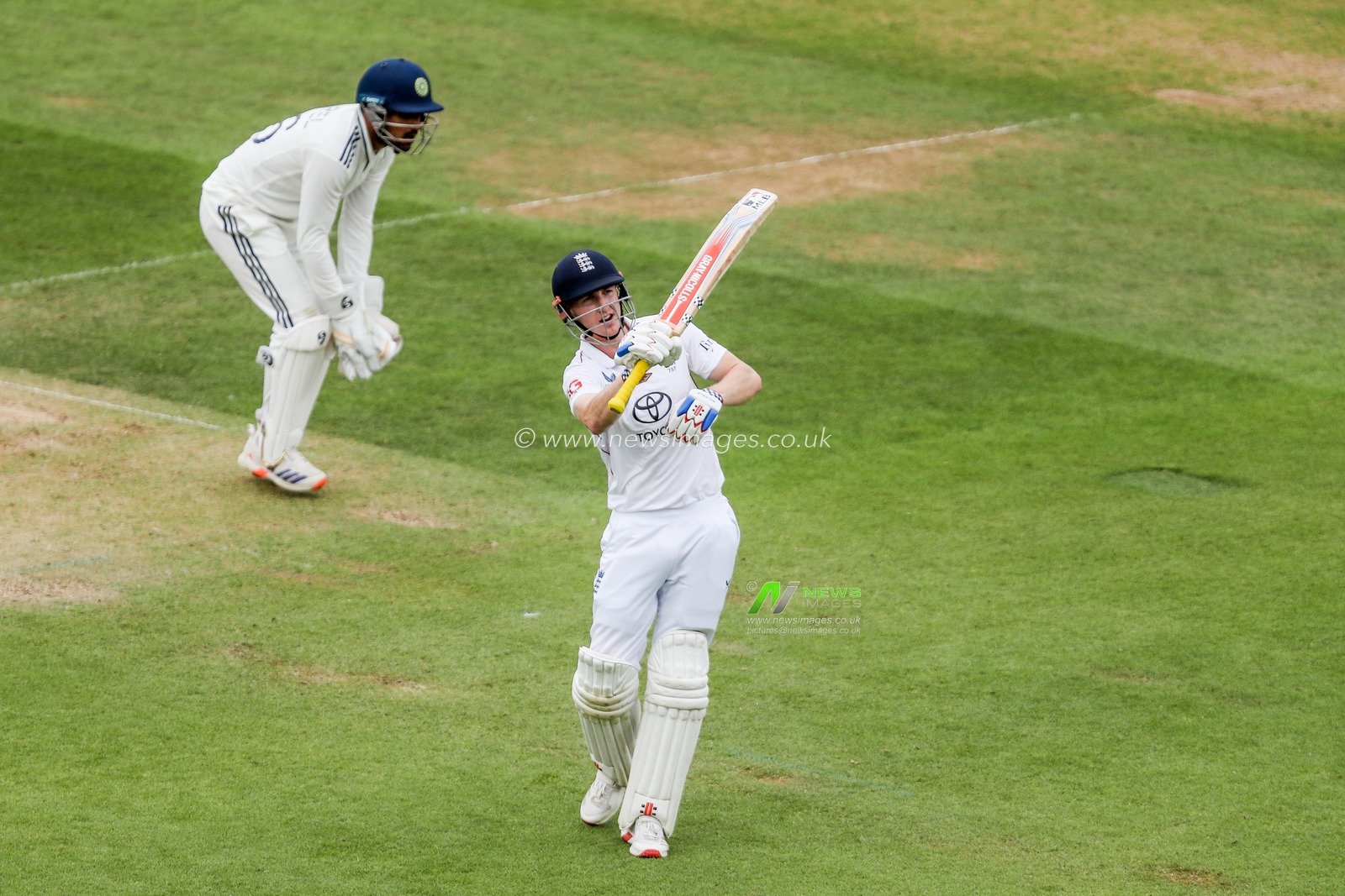 Harry Brook of England celebrates a century during the 5th Rothesay Test Match day 4 England vs India at The Kia Oval, London, United Kingdom, 3rd August 2025

(Photo by Izzy Poles/News Images)