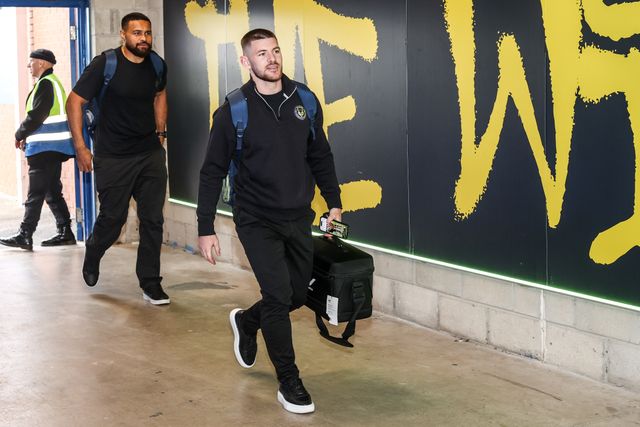 Danny Walker of Warrington Wolves arrives during the Betfred Super League round 15 match Warrington Wolves vs Leeds Rhinos at The Halliwell Jones Stadium, Warrington, United Kingdom on 18 June 2026

(Photo by Alfie Cosgrove/News Images)