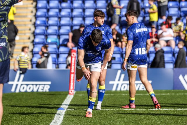 Josh Thewlis of Warrington Wolves in the pre-game warm up during the Betfred Super League round 5 match Warrington Wolves vs Castleford Tigers at The Halliwell Jones Stadium, Warrington, United Kingdom on 21 March 2026

(Photo by Alfie Cosgrove/News Images)