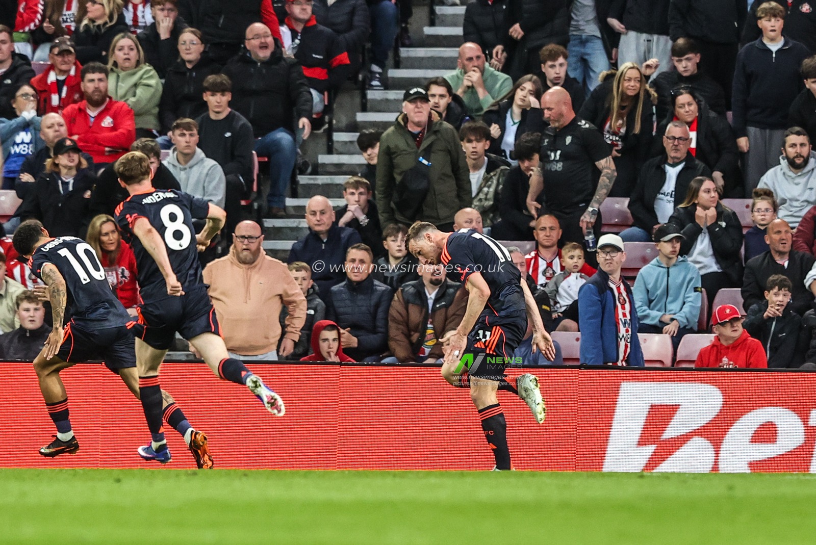 Chris Wood of Nottingham Forest celebrates his goal to make it 0-2 during the Premier League match Sunderland vs Nottingham Forest at Stadium Of Light, Sunderland, United Kingdom on 24 April 2026

(Photo by Alfie Cosgrove/News Images)