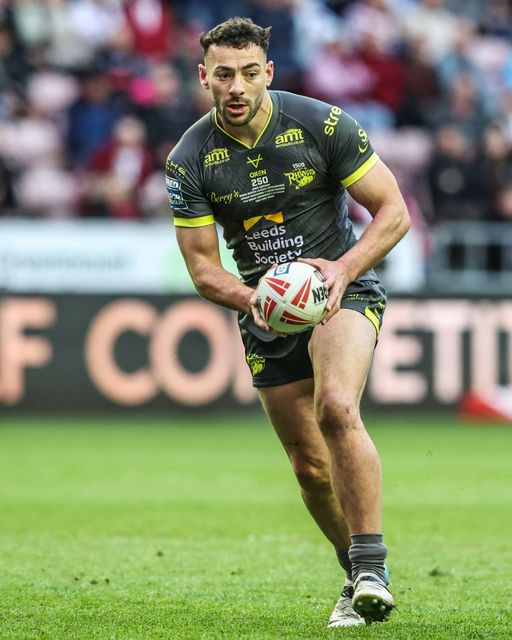 Jake Connor of Leeds Rhinos during the Betfred Super League round 11 match Wigan Warriors vs Leeds Rhinos at The Brick Community Stadium, Wigan, United Kingdom on 15 May 2026

(Photo by Alfie Cosgrove/News Images)