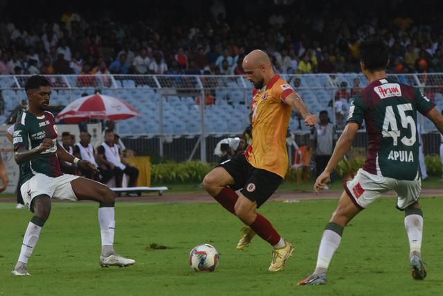 Mohamad Basim Rashid  of East Bengal FC during the 135th Durand Cup final against Mohun Bagan Super Giant at the Vivekananda Yuba Bharati Krirangan in Kolkata, India, August 23, 2026. Photo by Debajyoti Chakraborty.(Photo: Debajyoti Chakraborty/News Images)